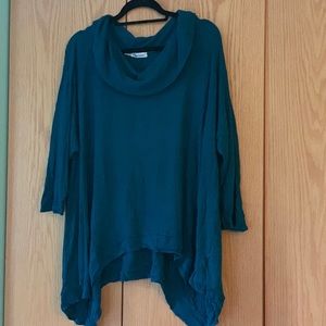 Asymmetrical cowl neck sweater